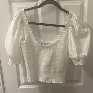 Hill House White Puff Sleeve Top